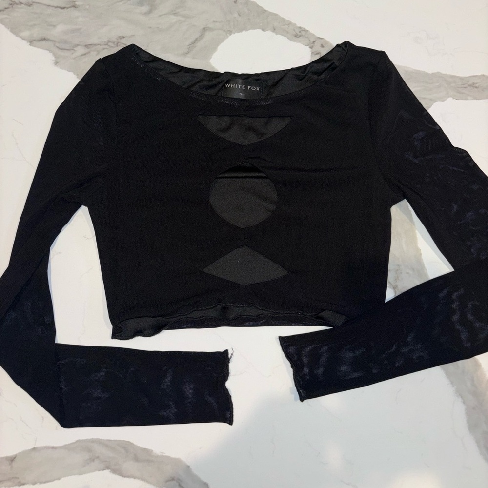 WhiteFox cropped long sleeve in black